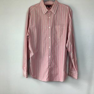 Banana Republic Red and White Pinstripe Men’s XL